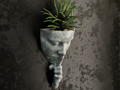 Woman wall flower pot 